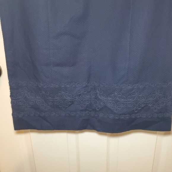 Boden Navy Seville Embroidered Dress 8R Cotton - Picture 3 of 13